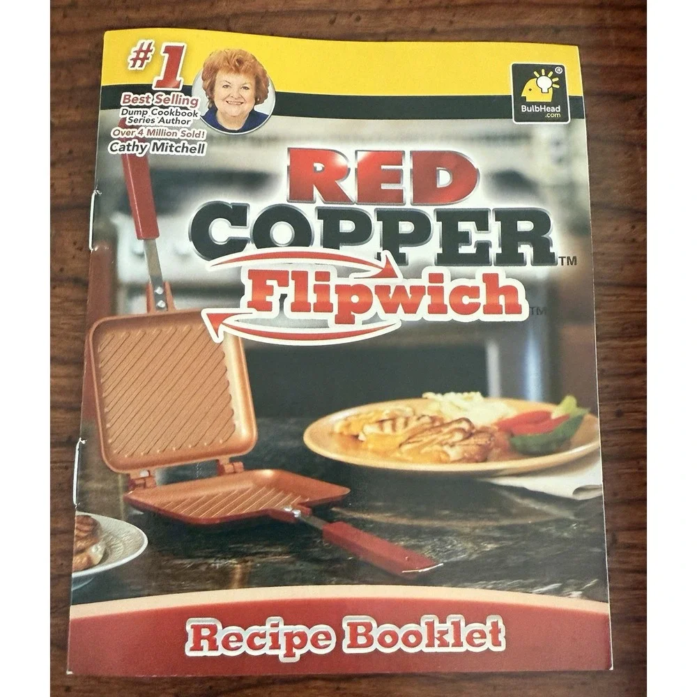 Red Copper FlipWich Non-Stick Stovetop Panini & Sandwich Maker.‎ New - NO - Box